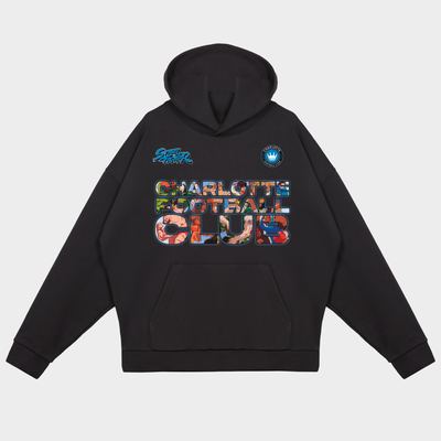 Charlotte FC x Street Fighter Peace Collective Unisex Character Heavyweight Hoodie - Black