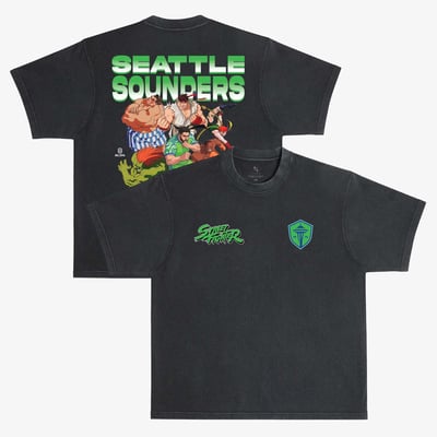 Seattle Sounders FC x Street Fighter Peace Collective Unisex All Fighters Premium T-Shirt - Black