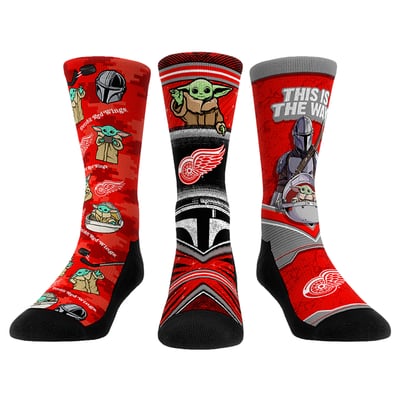  Detroit Red Wings Rock Em Unisex The Mandalorian 3-Pack Crew Socks