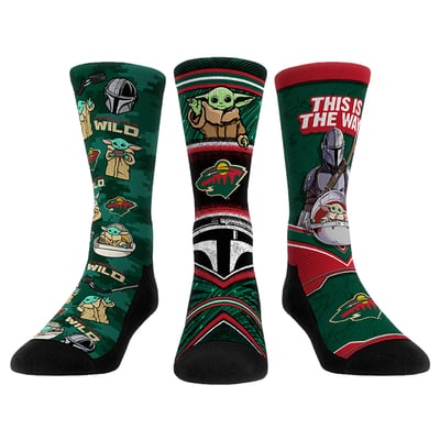  Minnesota Wild Rock Em Unisex The Mandalorian 3-Pack Crew Socks