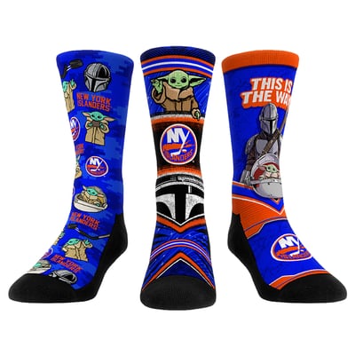 New York Islanders Rock Em Unisex The Mandalorian 3-Pack Crew Socks