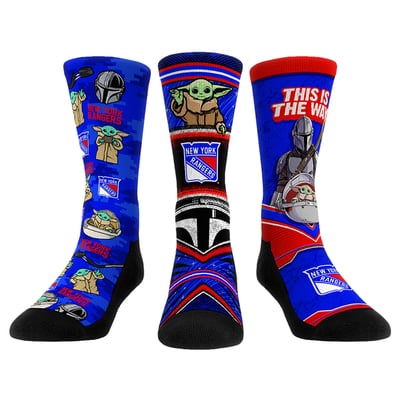  New York Rangers Rock Em Unisex The Mandalorian 3-Pack Crew Socks