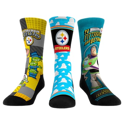  Pittsburgh Steelers Rock Em Unisex Toy Story 3-Pack Crew Socks