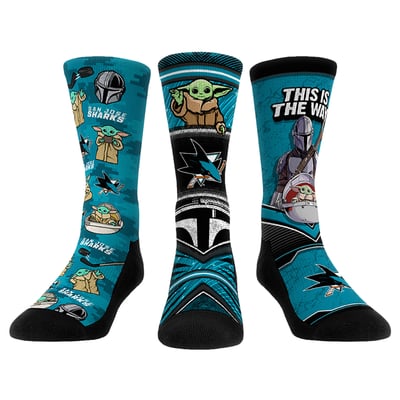  San Jose Sharks Rock Em Unisex The Mandalorian 3-Pack Crew Socks