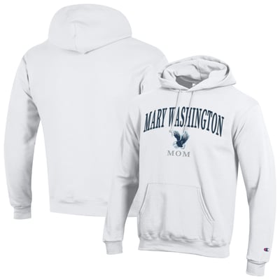 University of Mary Washington Eagles Champion Unisex Mom Logo Eco Powerblend Hoodie - White