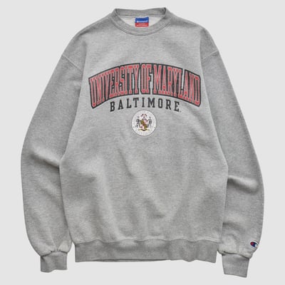 University of Maryland Baltimore Champion 2000s Pullover Sweatshirt - Gray - XS by Fanatics Real Vintage