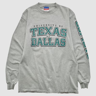 University of Texas at Dallas Comets Champion 2000s Long Sleeve T-shirt - Heather Gray - M by Fanatics Real Vintage