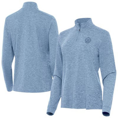  U.S. Junior Amateur Antigua Women's Mentor Long Sleeve Quarter-Zip Mock Polo - Aqua