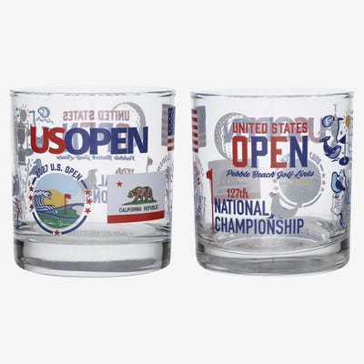 2027 U.S. Open  Scatter Print 10oz. Rocks Glass Two-Pack