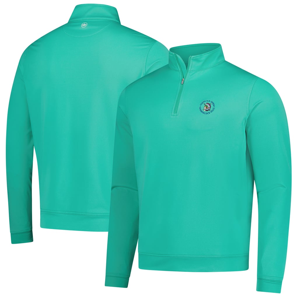 Men's 2026 U.S. Open Peter Millar Green Perth Melange Performance Quarter-Zip Pullover