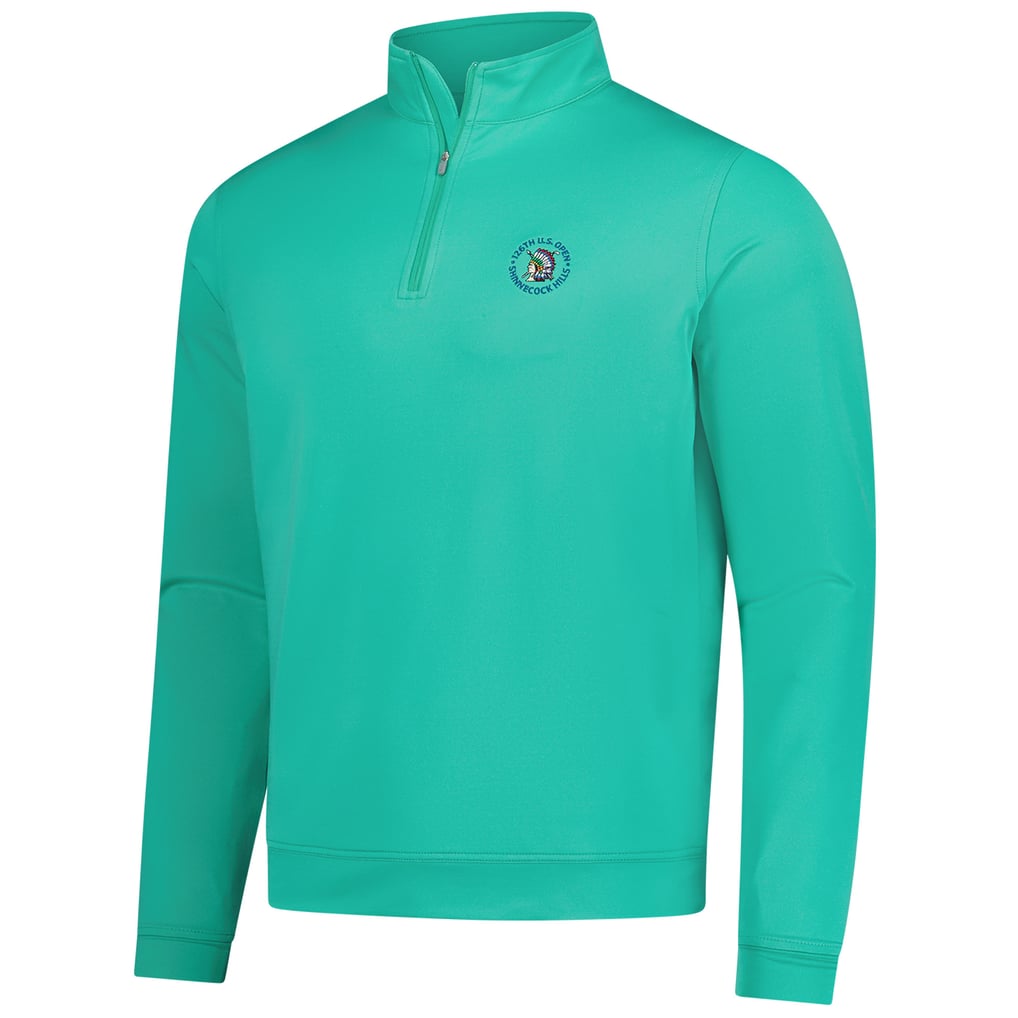 Men's 2026 U.S. Open Peter Millar Green Perth Melange Performance Quarter-Zip Pullover