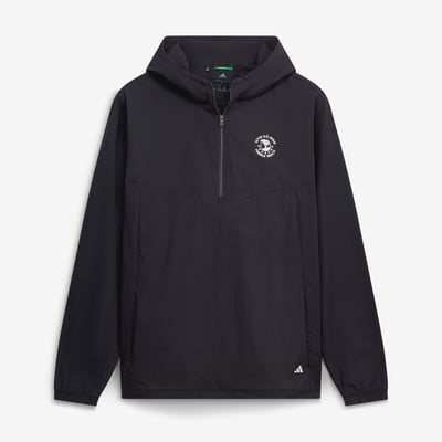 Men's 2027 U.S. Open adidas  Black Course Control CLIMA365 Quarter-Zip Anorak Hooded Pullover