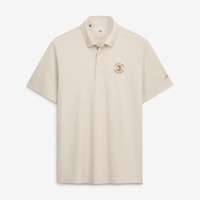 Men's 2027 U.S. Open adidas  Khaki Ultimate365 Go-To Print Tri-Blend Polo
