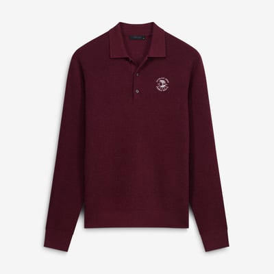 Men's 2027 U.S. Open Greyson  Maroon Hubble Waffle Stitch Sweater Long Sleeve Polo