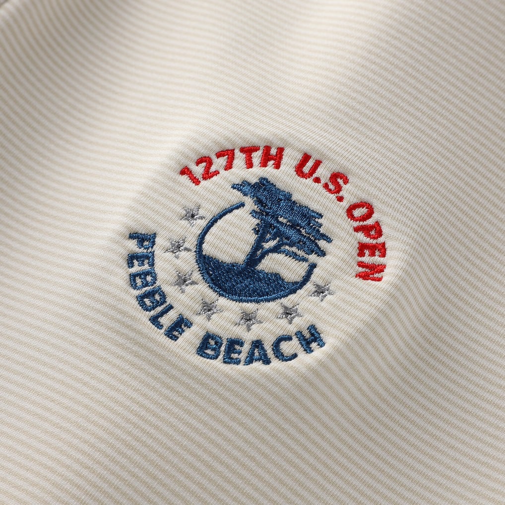 Men's 2027 U.S. Open Peter Millar Stone Perth Sugar Stripe Performance Pullover