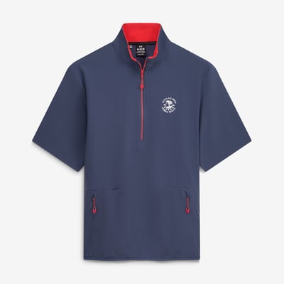 Men's 2027 U.S. Open Under Armour  Navy Pebble Beach Voyager 2.0 Quarter-Zip Short Sleeve UA Storm Windshirt