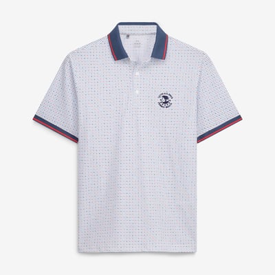 Men's 2027 U.S. Open Under Armour  White Pebble Beach Archival Check ArmourDry Polo