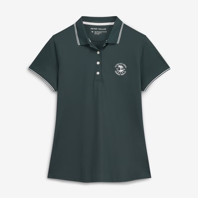 Women's 2027 U.S. Open Peter Millar  Hunter Green Canterbury Tipped Sport Mesh Polo