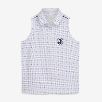 Women's 2027 U.S. Open Under Armour  White Pebble Beach ArmourDry Sleeveless Printed Polo