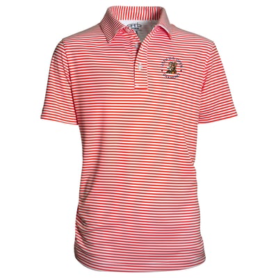 Youth 2025 U.S. Open  Garb Red Carson Stripe Polo