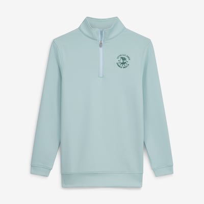 Youth 2027 U.S. Open Peter Millar  Mint Sugar Stripe Performance Quarter-Zip Pullover