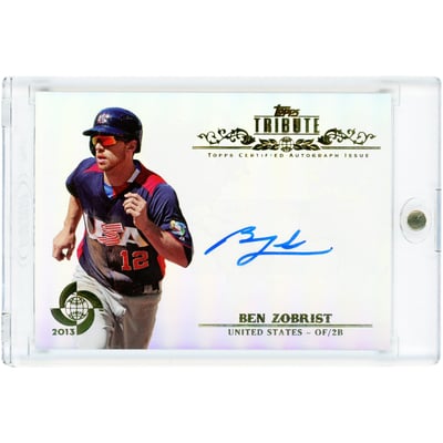 Ben Zobrist USA Baseball Autographed 2013 Topps Tribute World Baseball Classic #WTA-BZ2 Card