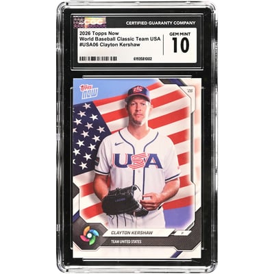 Clayton Kershaw USA Baseball 2026 Topps Now #USA06 CGC Authenticated 10 Card 