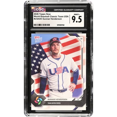 Gunnar Henderson USA Baseball 2026 Topps Now #USA05 CGC Authenticated 9.5 Card 
