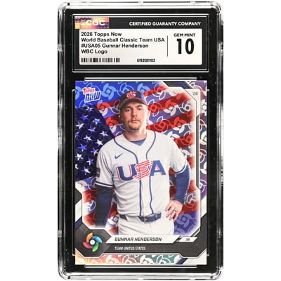 Gunnar Henderson USA Baseball 2026 Topps Now WBC Logo #USA05 CGC Authenticated 10 Card