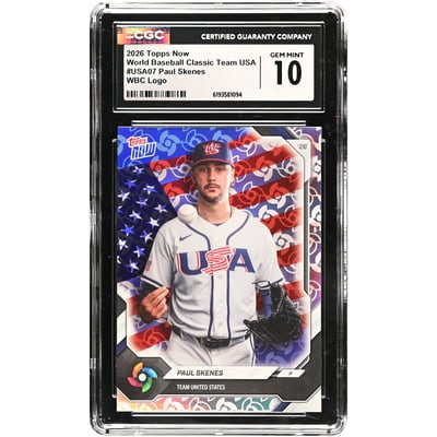 Paul Skenes USA Baseball 2026 Topps Now WBC Logo #USA07 CGC Authenticated 10 Card