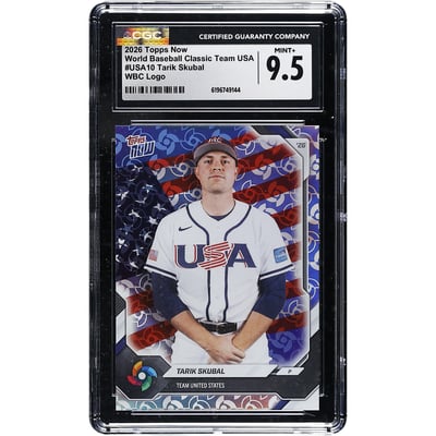 Tarik Skubal USA Baseball 2026 Topps Now World Baseball Classic Team USA WBC Logo #USA10 CGC Authenticated MINT+ 9.5 Card