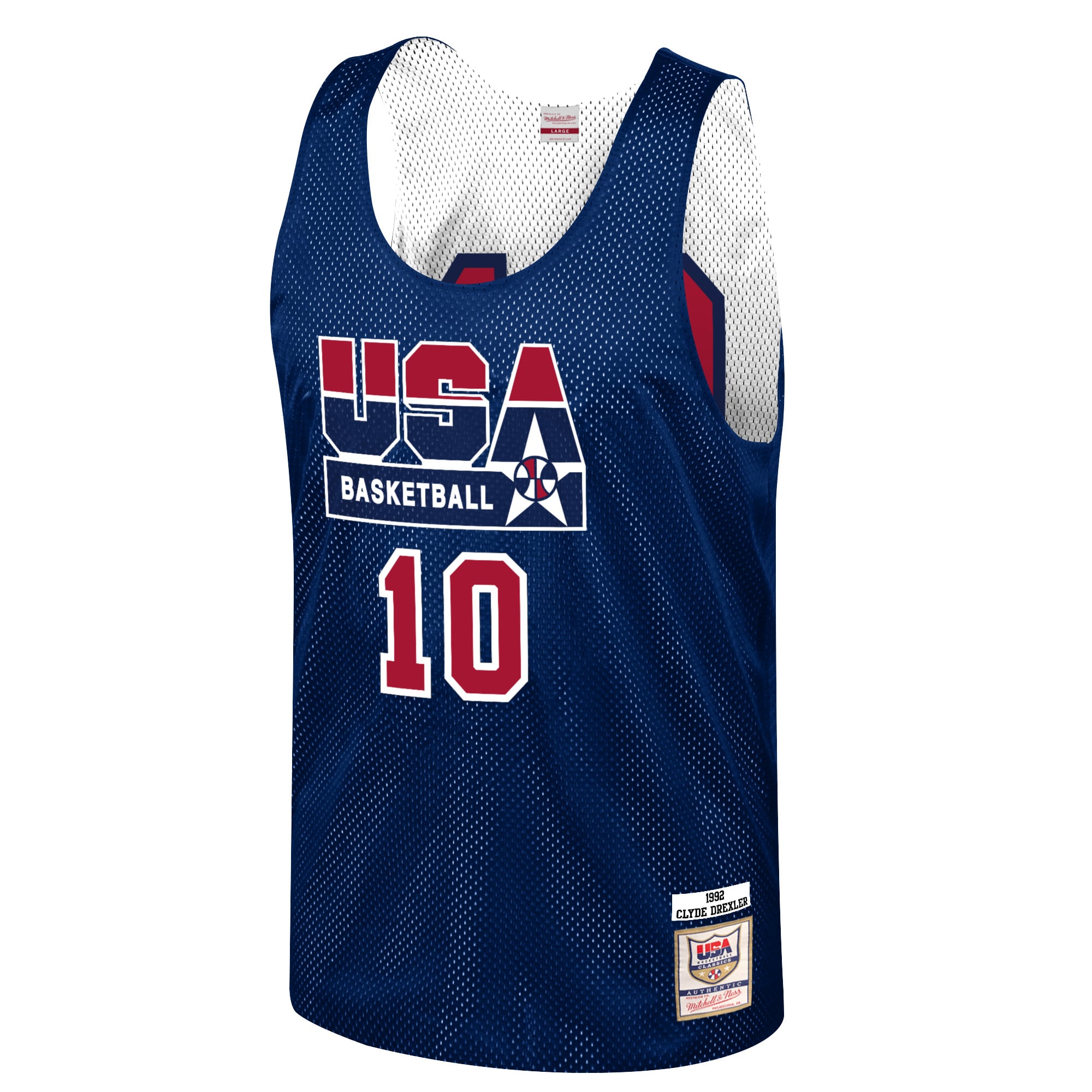 リバーシブル ドリームチーム USA DREAM TEAM Men's USA Basketball Clyde Drexler Mitchell & Ness Navy Training
