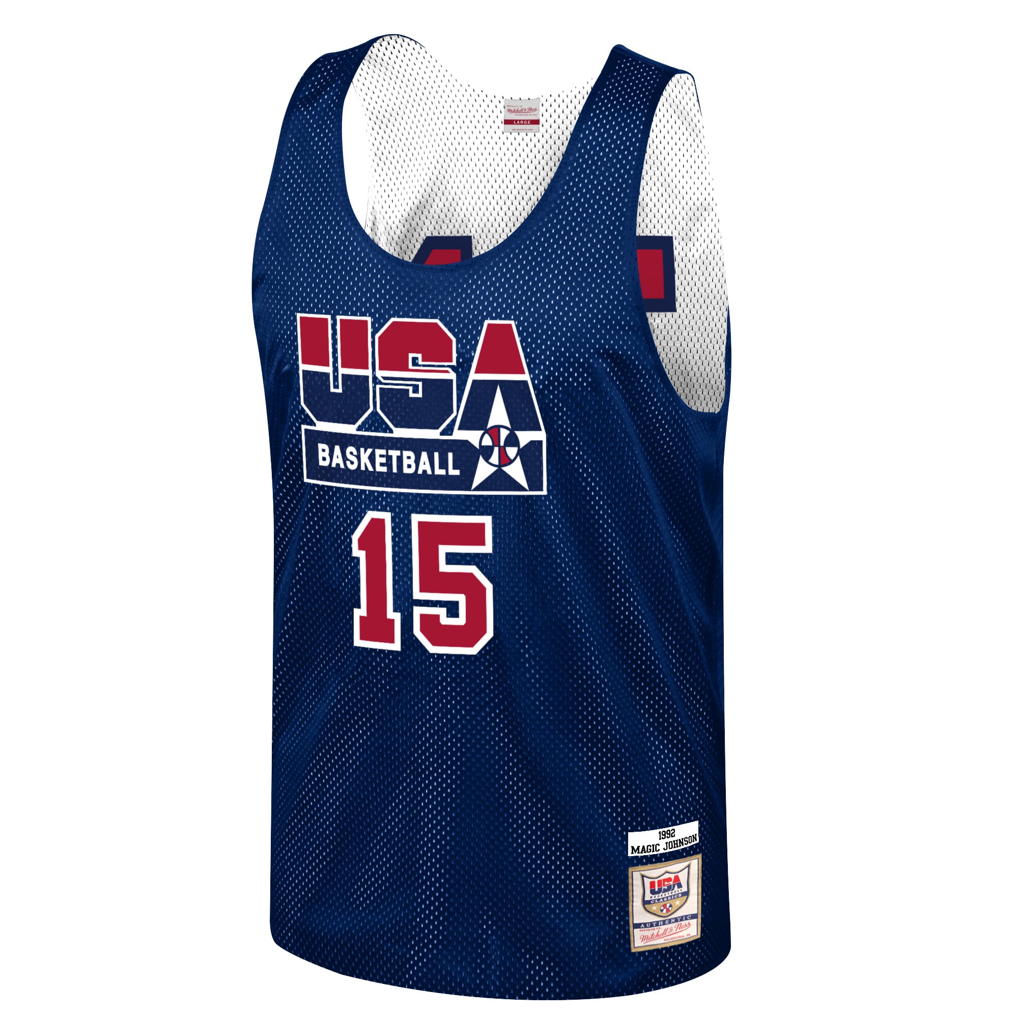 Men's USA Basketball Magic Johnson Mitchell & Ness Navy Training