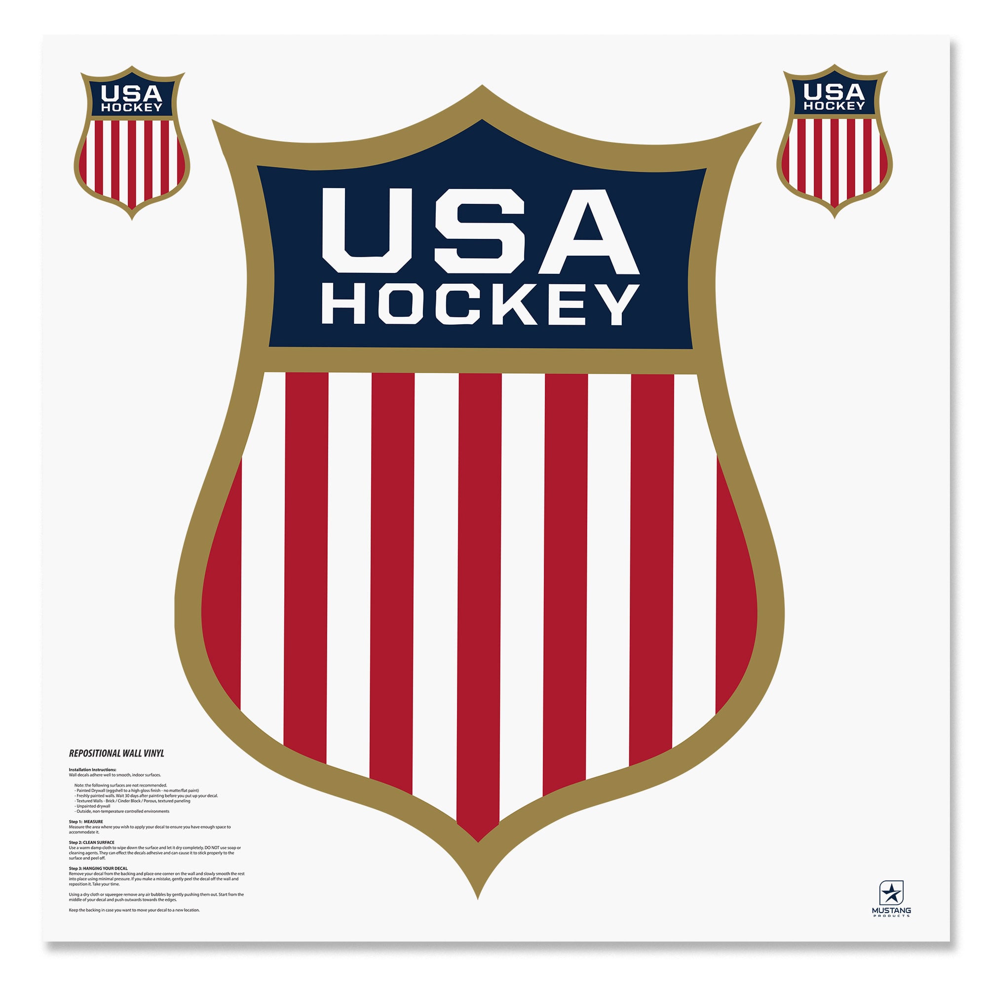 USA Hockey 2026 Winter Olympics 28" Shield Wall Decal