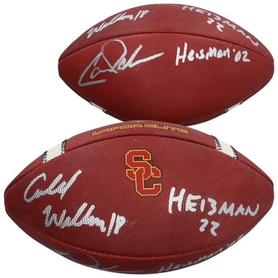 Carson Palmer & Caleb Williams USC Trojans Autographed Fanatics Authentic Nike Vapor Elite Football with Multiple Inscriptions