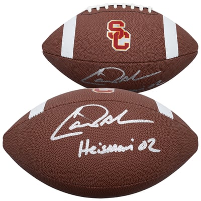 Carson Palmer USC Trojans Autographed Fanatics Authentic Nike Replica Football with "Heisman 02" Inscription 
