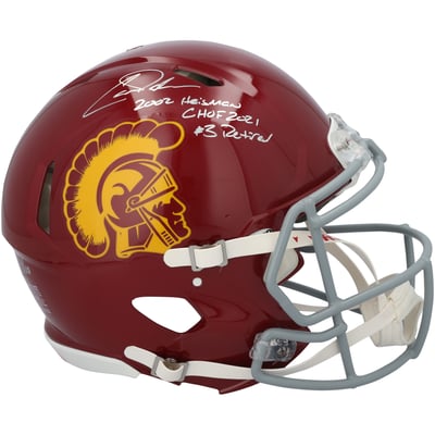Carson Palmer USC Trojans Autographed Fanatics Authentic Riddell Speed Authentic Helmet with Multiple Inscriptions - Limited Edition #1/10