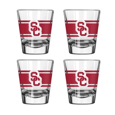 USC Trojans Logo Brands Four-Piece Stripe Shot Glass Set