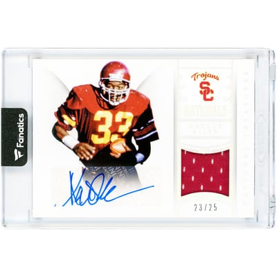 Marcus Allen USC Trojans Autographed 2015 Panini National Treasures Holo Silver Materials Game Used Jersey Relic #18 #23/25 Card