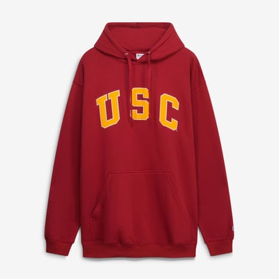  USC Trojans Champion Arch Over Tackle Twill Big & Tall Hoodie - Cardinal