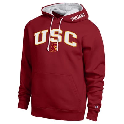  USC Trojans Champion Arch Tackle Twill Hoodie - Cardinal