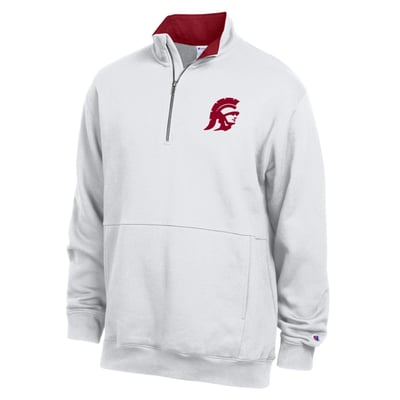  USC Trojans Champion Fleece Quarter-Zip Pullover - White