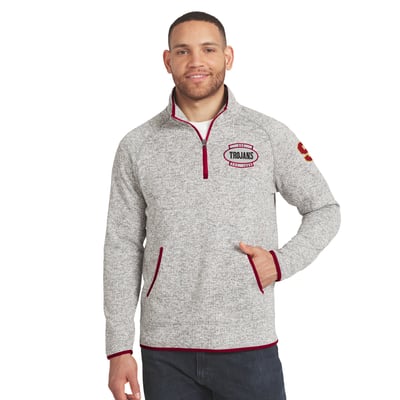 USC Trojans Darius Rucker Collection by Fanatics Sweater Knit Quarter-Zip Pullover - Gray