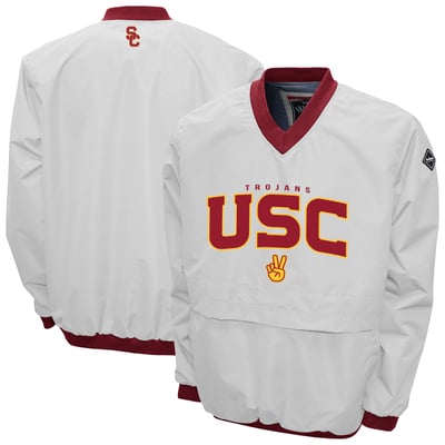 USC Trojans Franchise Club Windshell V-Neck Jacket - White