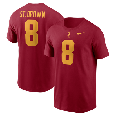 Amon-Ra St. Brown USC Trojans Nike Name & Number T-Shirt - Cardinal
