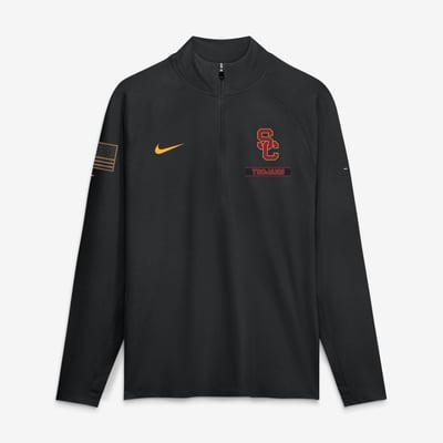 USC Trojans Nike 2026 Military Appreciation Stride Raglan Dri-FIT Half-Zip Pullover - Black