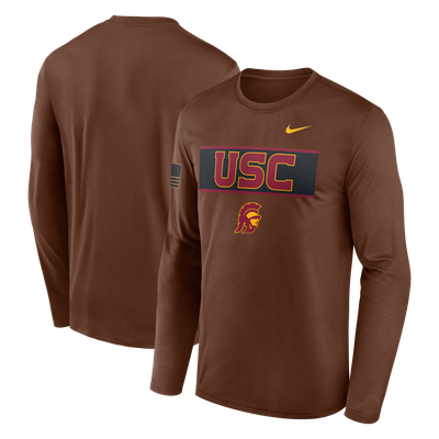 USC Trojans Nike 2026 Military Appreciation Dri-FIT Long Sleeve T-Shirt - Brown