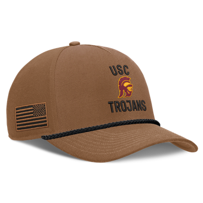 USC Trojans Nike 2026 Military Appreciation Rope Rise Adjustable Hat - Brown