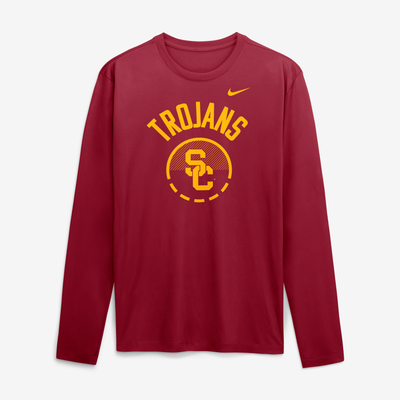 USC Trojans Nike 2026 Courtside Basketball Shootaround Legend Dri-FIT Long Sleeve T-Shirt - Cardinal