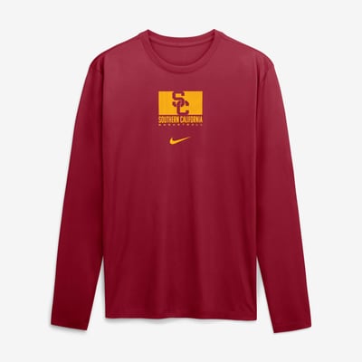  USC Trojans Nike Courtside Legend Dri-FIT Long Sleeve T-Shirt - Cardinal